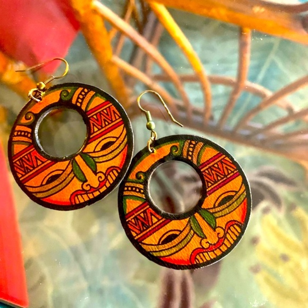 Rare Find Vintage Handcrafted Leather Earrings